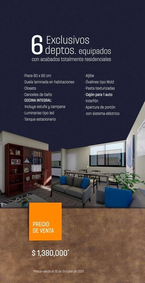 Departamentos en venta Col. Ind Aviacion 3 recs 2 baños 3