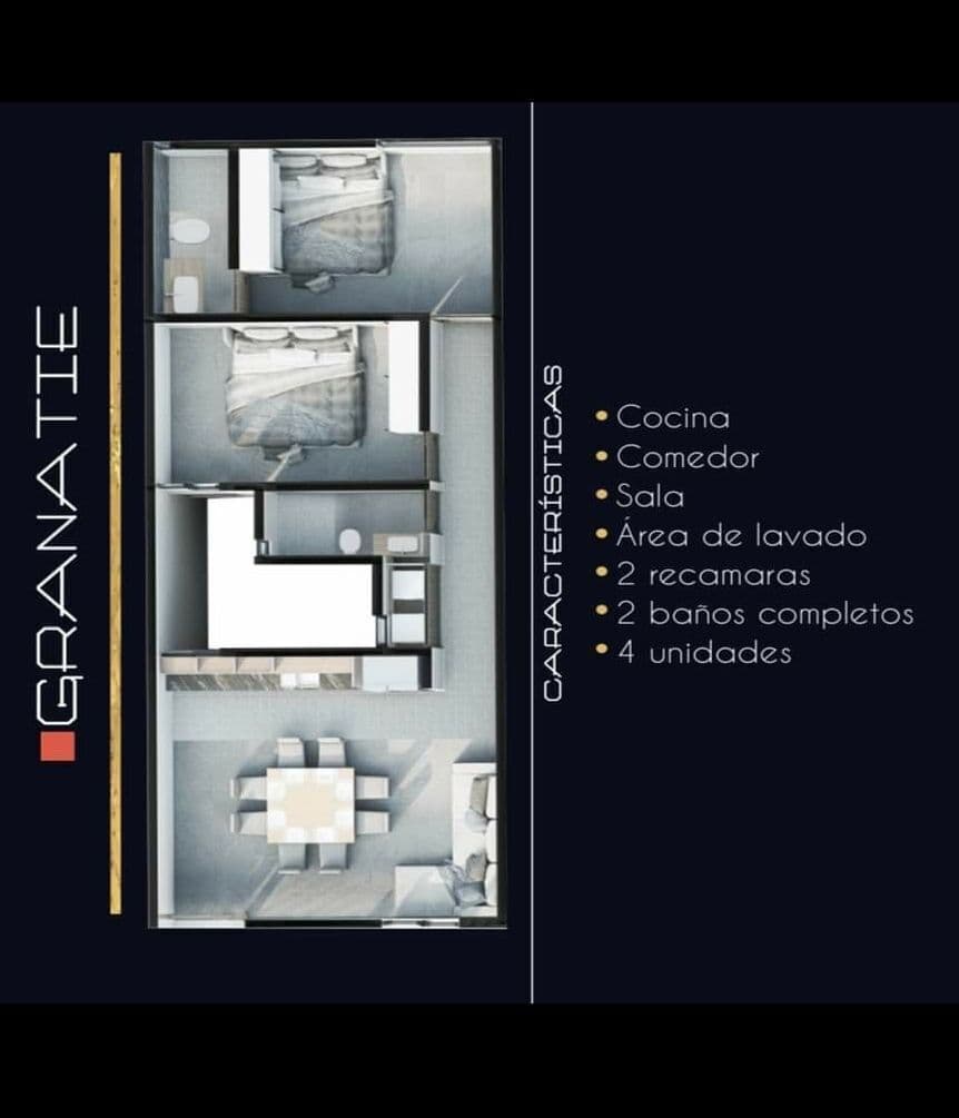 Departamentos en venta de 2 recamaras, 2 baños completos, sala comedor, cocina 2