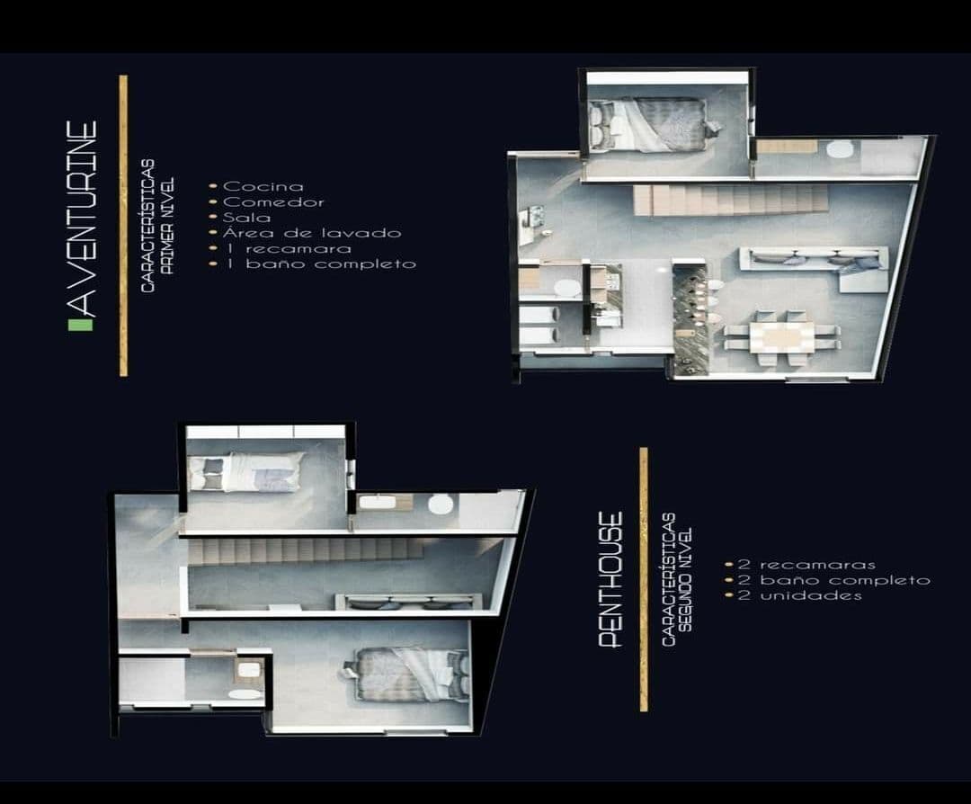 Departamentos en venta de 2 recamaras, 2 baños completos, sala comedor, cocina 6