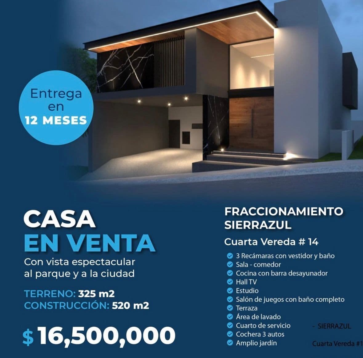 Casa en residencial sierra azul en preventa  con amplio jardín 1/13