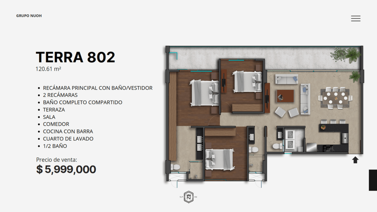 Departamento en venta edificio LEGACY Carranza 3 recamaras, terraza 15