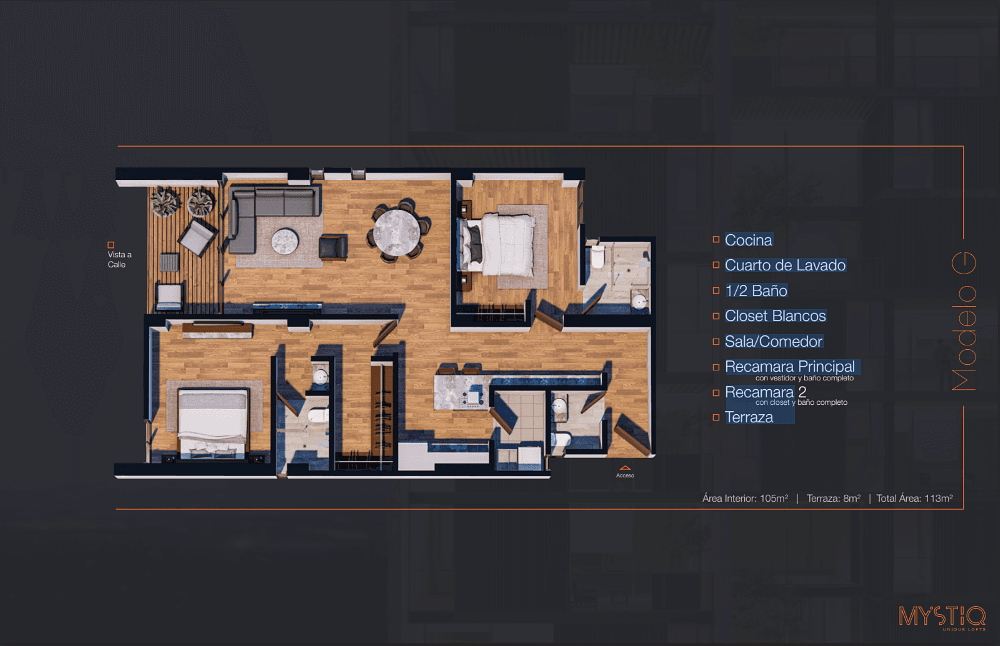 Departamento en Venta tipo loft  en Torre Mystiq 3
